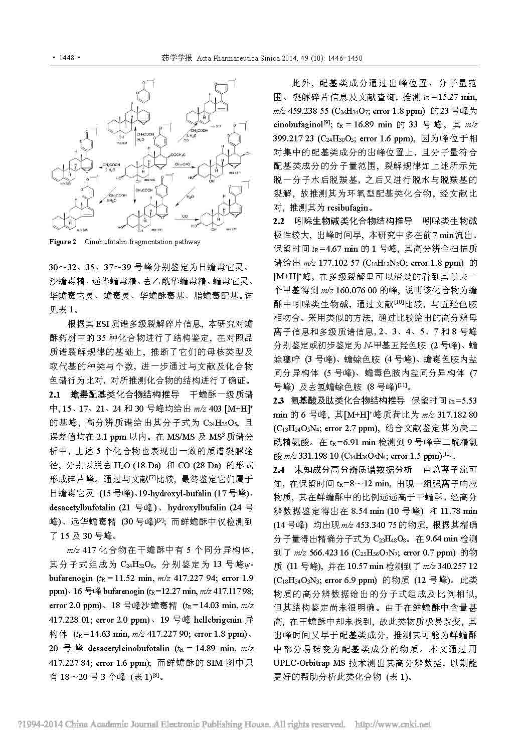 應(yīng)用UPLC_ 0rbi trap質(zhì)譜分析鮮蟾酥與干蟾酥化學(xué)成分差異3.jpg